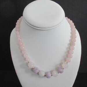 15" Pink Rose Quartz Necklace
